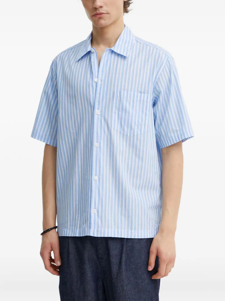  Samsoe Samsoe Chest-pocket Striped-pattern Shirt - Blue 
