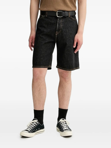  Samsoe Samsoe Contrast-stitch Denim Shorts - Black 