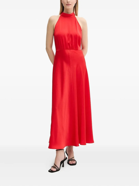 Samsoe Samsoe Halterneck Bow Midi Party Dress - Red 