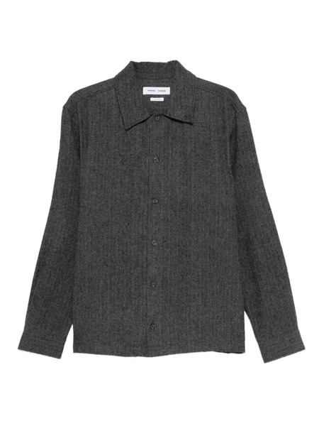  Samsoe Samsoe Herringbone Buttoned Shirt Jacket - Grey 