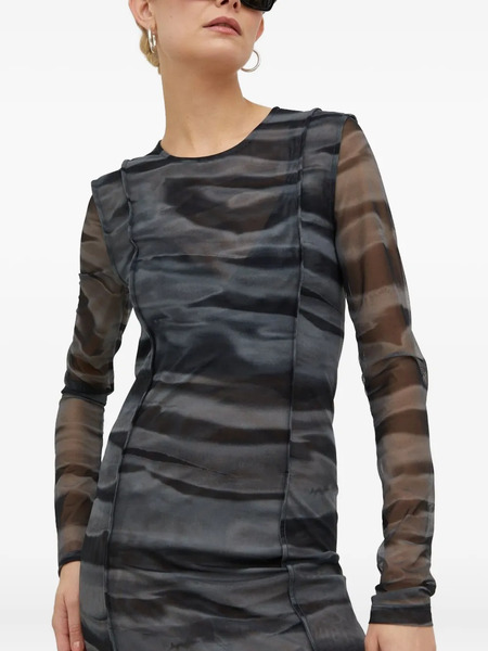  Samsoe Samsoe Mesh-panelled Midi Dress - Grey 