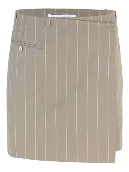  Samsoe Samsoe Pinstripe Button-detail Mini Straight Skirt - Brown 
