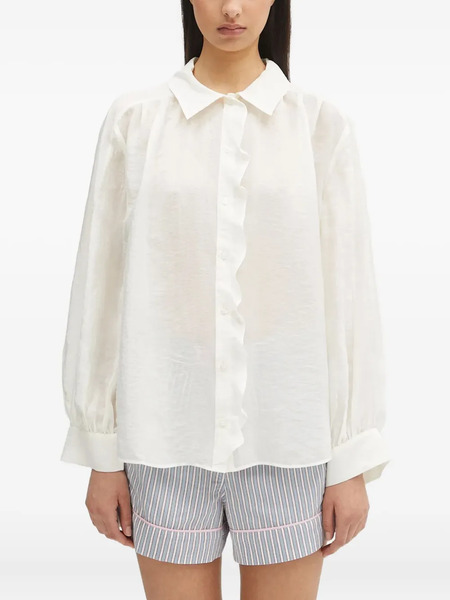  Samsoe Samsoe Ruffled Collared Shirt - White 