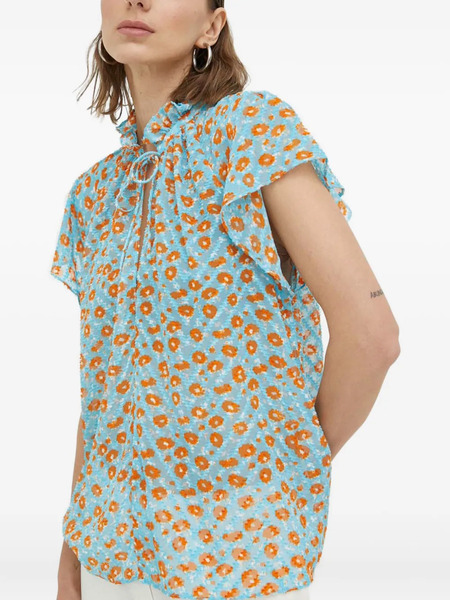  Samsoe Samsoe Ruffled Floral Top - Blue 