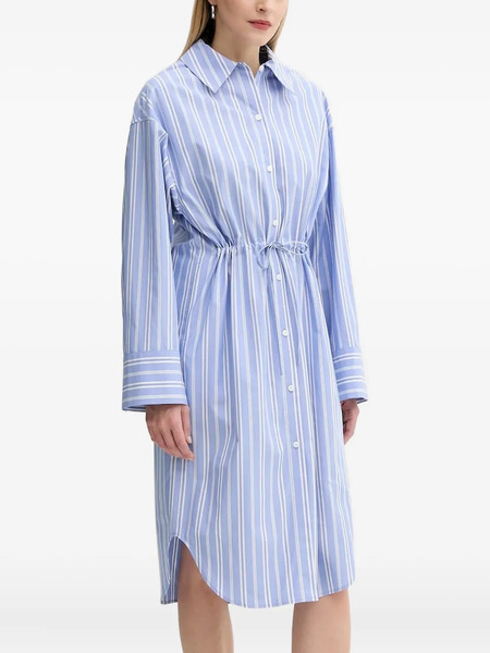  Samsoe Samsoe Sacatan Striped Drawstring Shirt Dress - Blue 