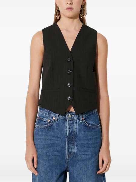  Samsoe Samsoe Saramona Button Pinstripe Top - Black 
