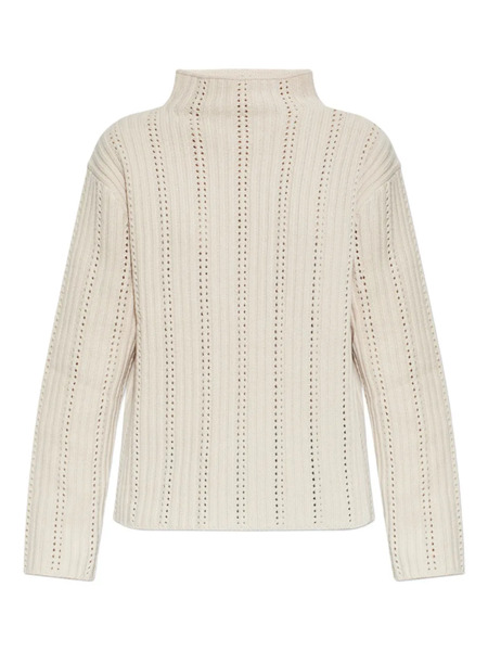  Samsoe Samsoe Satilly Turtleneck Openwork-design Sweater - Neutrals 