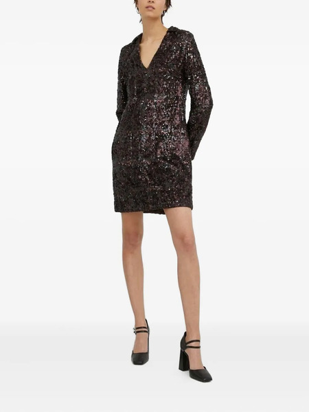  Samsoe Samsoe Sequin-embellishment Mini Dress - Brown 