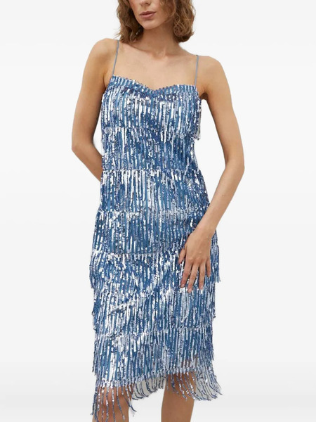  Samsoe Samsoe Sequin Fringed Mini Dress - Blue 