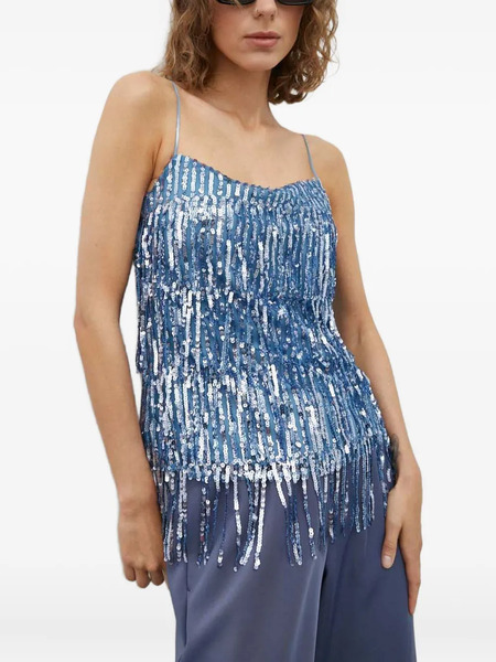  Samsoe Samsoe Sequin Fringed Top - Blue 