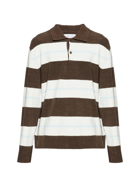 Samsoe Samsoe Striped Buttoned Polo Shirt - Brown 