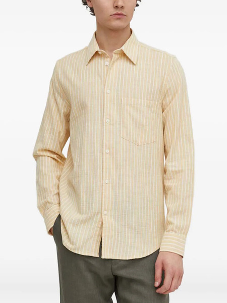  Samsoe Samsoe Striped-pattern Chest-pocket Shirt - Yellow 