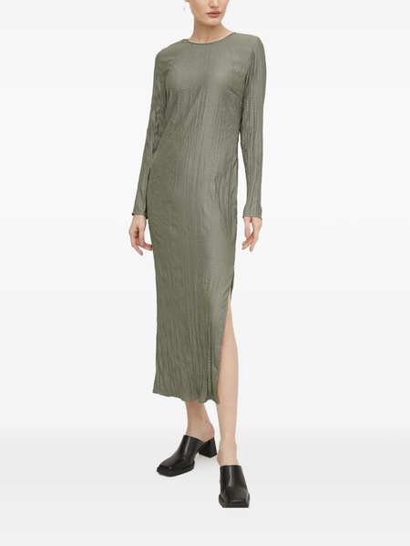  Samsoe Samsoe Textured Long-sleeve Midi Dress - Green 