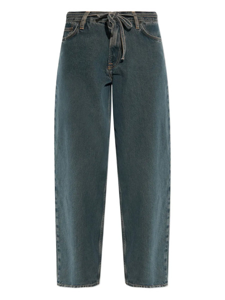  Samsoe Samsoe Tie-waist Logo Patch Denim Jeans - Blue 