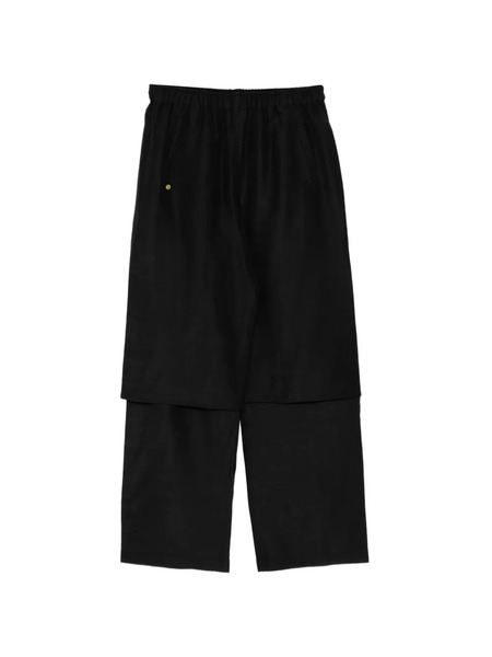  Samuel Guì Yang Drawstring Tapered Trousers - Black 