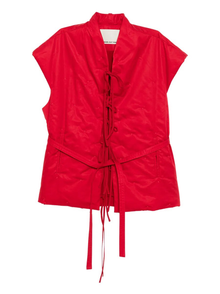  Samuel Guì Yang Lace-up Vest - Red 
