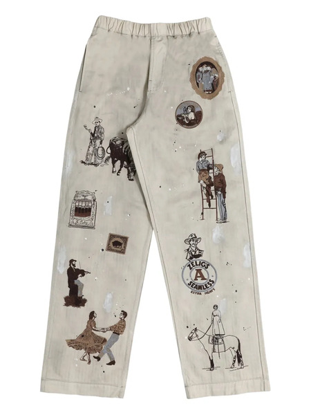  Samuel Zelig Printed Western Trousers - Neutrals 