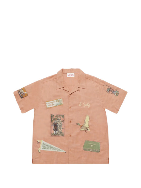  Samuel Zelig Trail Camp Embroidered Shirt - Orange 