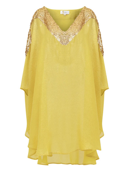  Sana Osmani Chloris Hooded Sequin Mini Dress - Yellow 