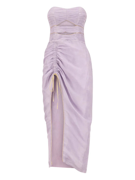 Sana Osmani Fern Cut-out Ruched Midi Dress - Purple 