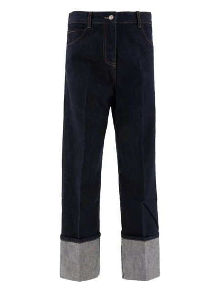  Sandbeige Cuffed Jeans - Blue 