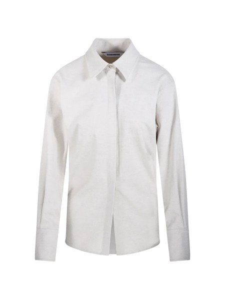  Sandbeige Long-sleeve Buttoned Shirt - Grey 