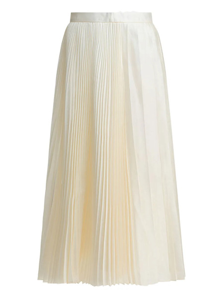 Sandbeige Pleated Midi Skirt - Neutrals 