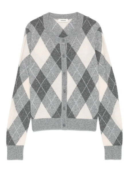  Sandro Argyle-pattern Cardigan - Grey 