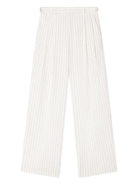  Sandro Belted Striped Wide-leg Trousers - Neutrals 