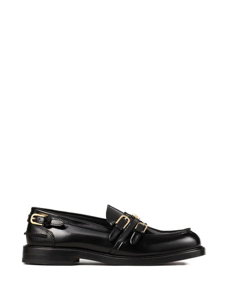  Sandro Buckle Strap Loafers - Black 