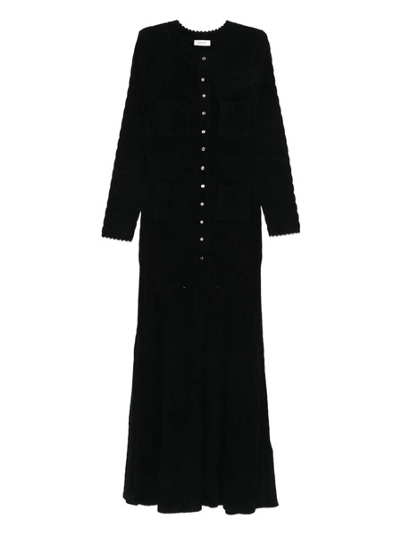  Sandro Button-detailed Knitted Maxi Dress - Black 
