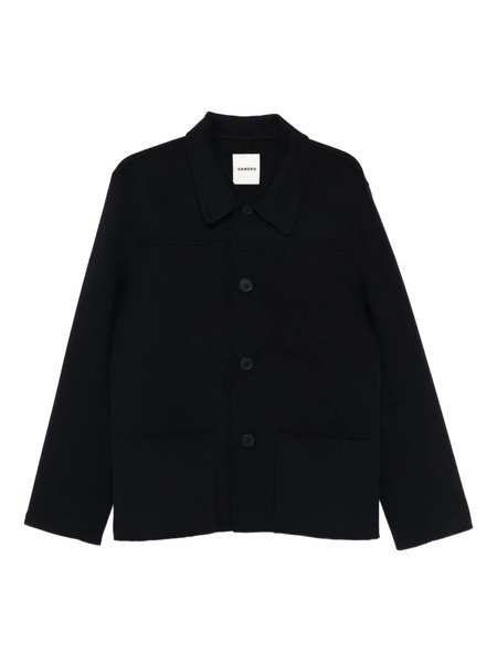  Sandro Buttoned Patch-pocket Jacket - Blue 