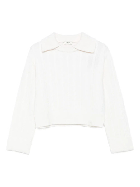  Sandro Cable-knit Collared Sweater - Neutrals 