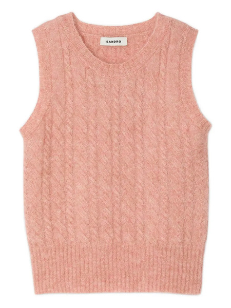  Sandro Cable-knit Sleeveless Vest - Pink 