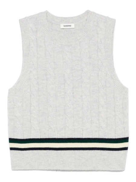  Sandro Cable-knit Vest - Grey 