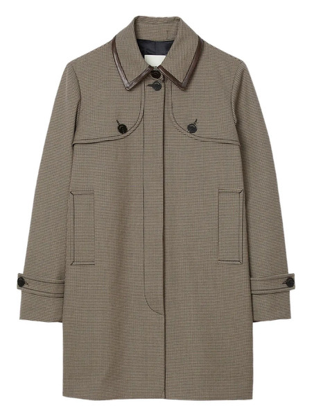  Sandro Check-print Trench Coat - Brown 