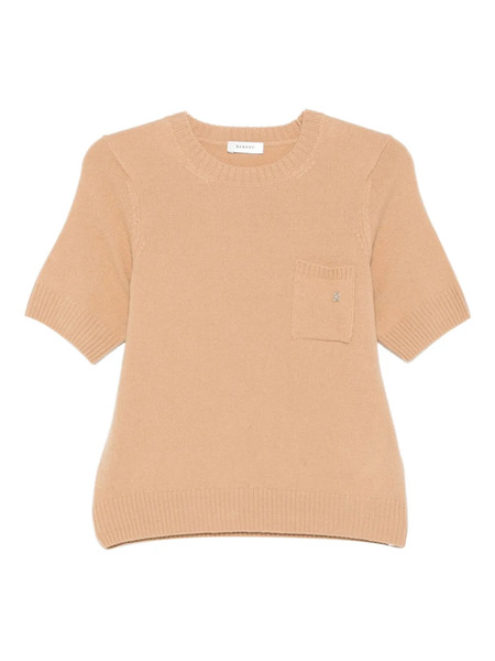  Sandro Chest-pocket Short-sleeve Top - Brown 