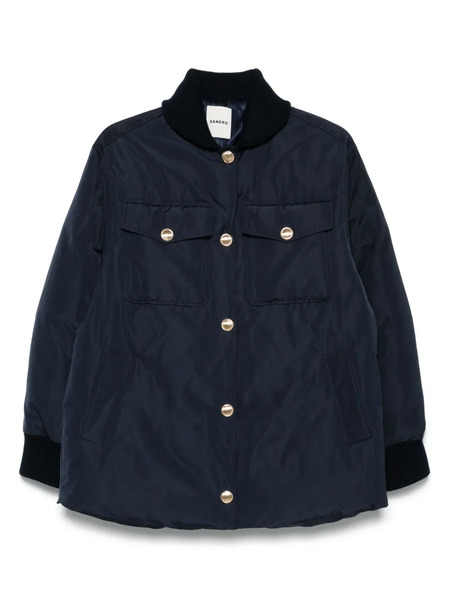  Sandro Collared Bomber Jacket - Blue 