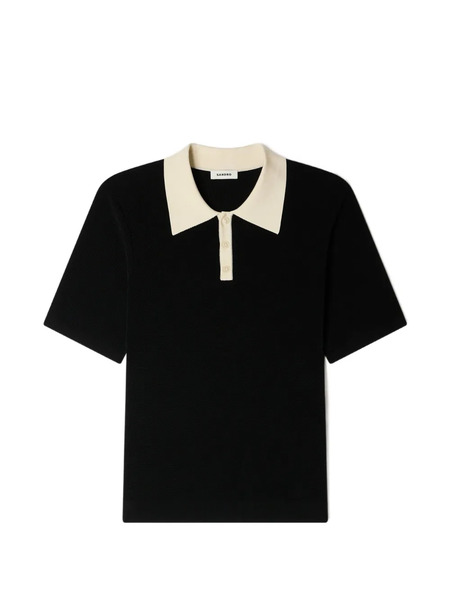  Sandro Collared Short-sleeve Polo Shirt - Black 