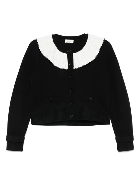  Sandro Contrast-collar Cardigan - Black 