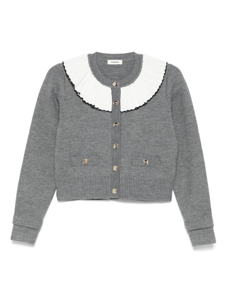  Sandro Contrast-collar Cardigan - Grey 