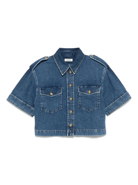  Sandro Cotton Denim Shirt - Blue 