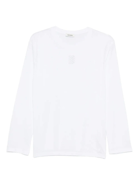  Sandro Cotton Long Sleeve T-shirt - White 