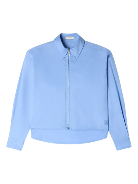 Sandro Cropped Zipped Shirt - Blue 