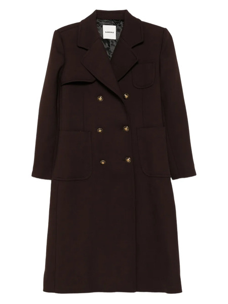  Sandro Double-breasted Patch-pocket Coat - Brown 