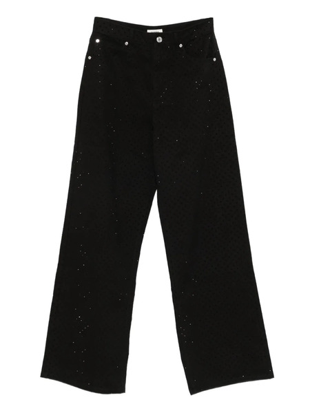  Sandro Embellished Cotton Straight-leg Jeans - Black 