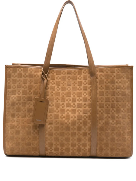  Sandro Embossed Leather Tote Bag - Brown 