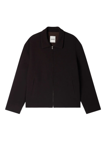  Sandro Embossed Zip Jacket - Brown 