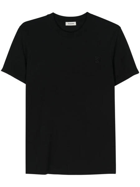  Sandro Embroidered-logo T-shirt - Black 