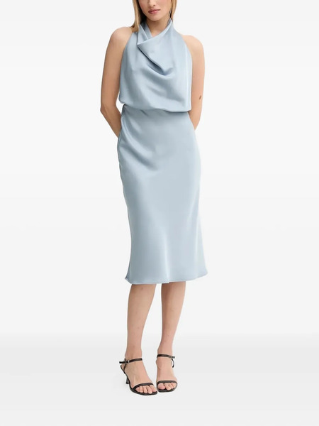  Sandro Ferrone Cowl-neck Halter Midi Dress - Blue 